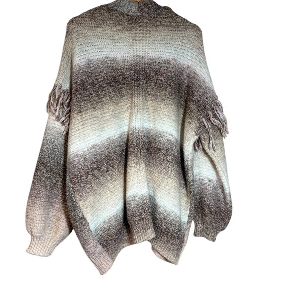 Frye and Co. Knit Open Front Cardigan with Fringe Sleeves Size XL - Picture 3 of 9